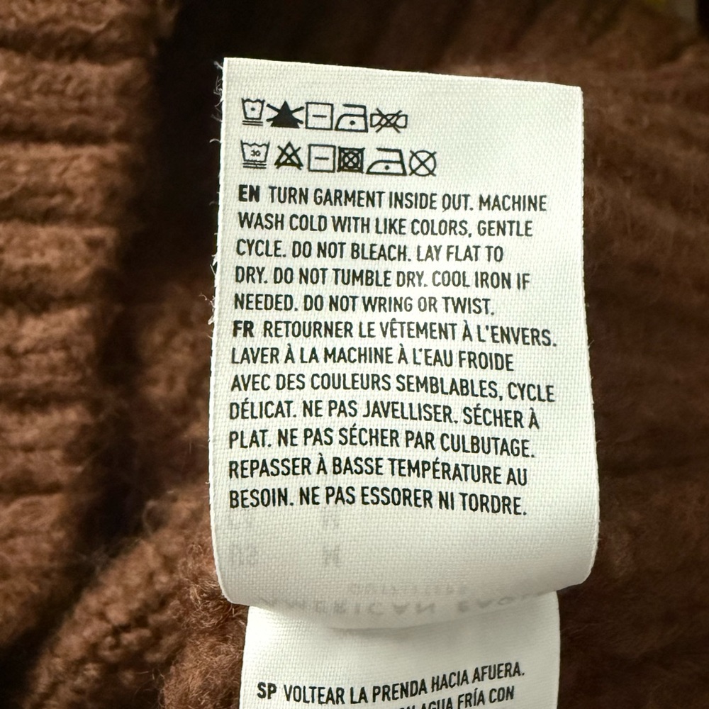 American Eagle Outfitters Vintage 90’s Warm Brown Wool Blend Womens Sweater Sz M - Picture 10 of 10